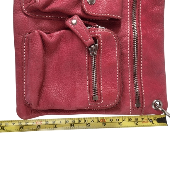 Vintage Fossil Sutter Soft Leather Crossbody Bag Adjustable Strap Purse Pink Sm - Picture 9 of 11